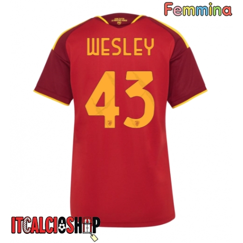 AS Roma Wesley Franca #43 Prima Maglia Femmina 2026-27 Manica Corta